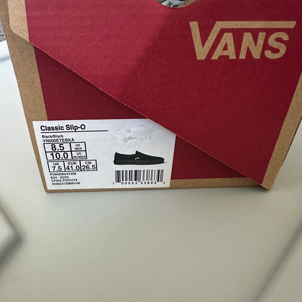 Vans Black Canvas Slip-On Loafers - Picture 5 of 6